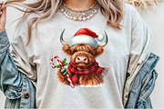 Christmas Highland Cow PNG, an Illustration by Sublimation Artist (Thumbnail 7 of 9)