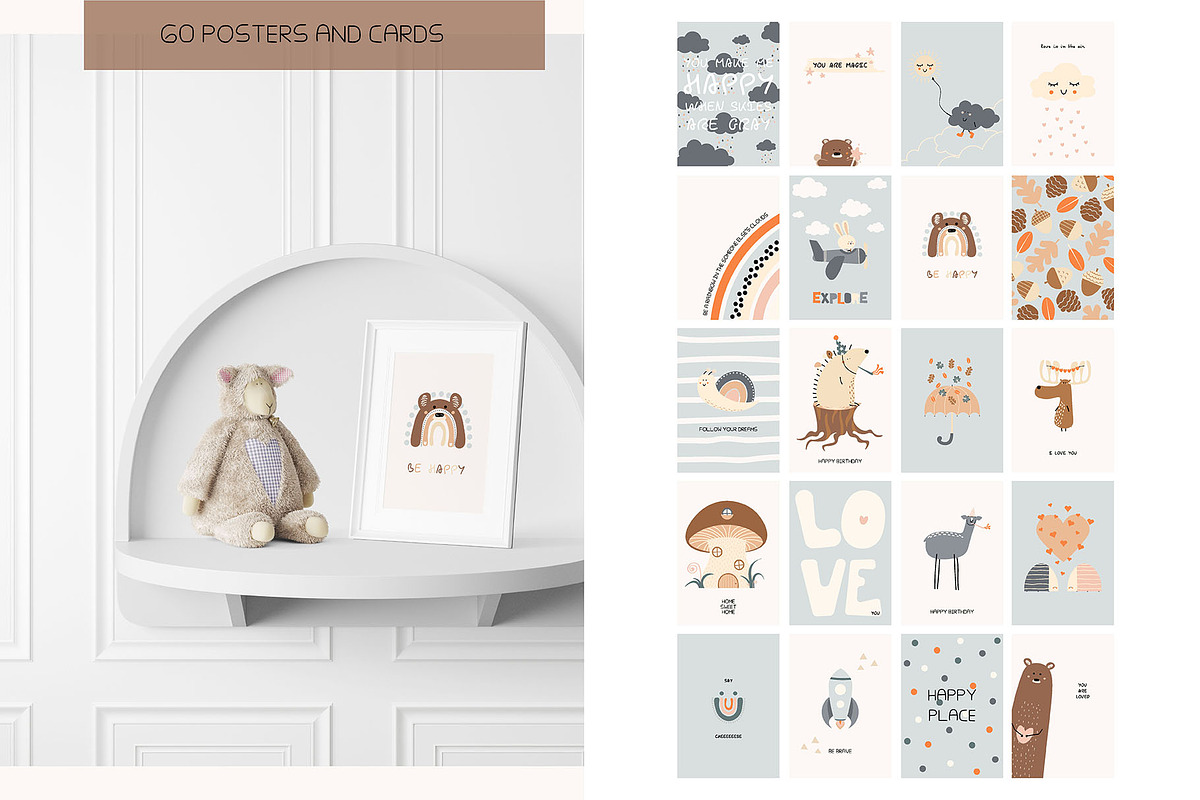 Cute baby posters and greeting cards, an Animal Illustration by Julia Martyshkina (Photo 3 of 9)