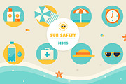 Sun Safety Infographics Elements, a Healthcare Illustration by Julia Batsheva (Thumbnail 1 of 4)