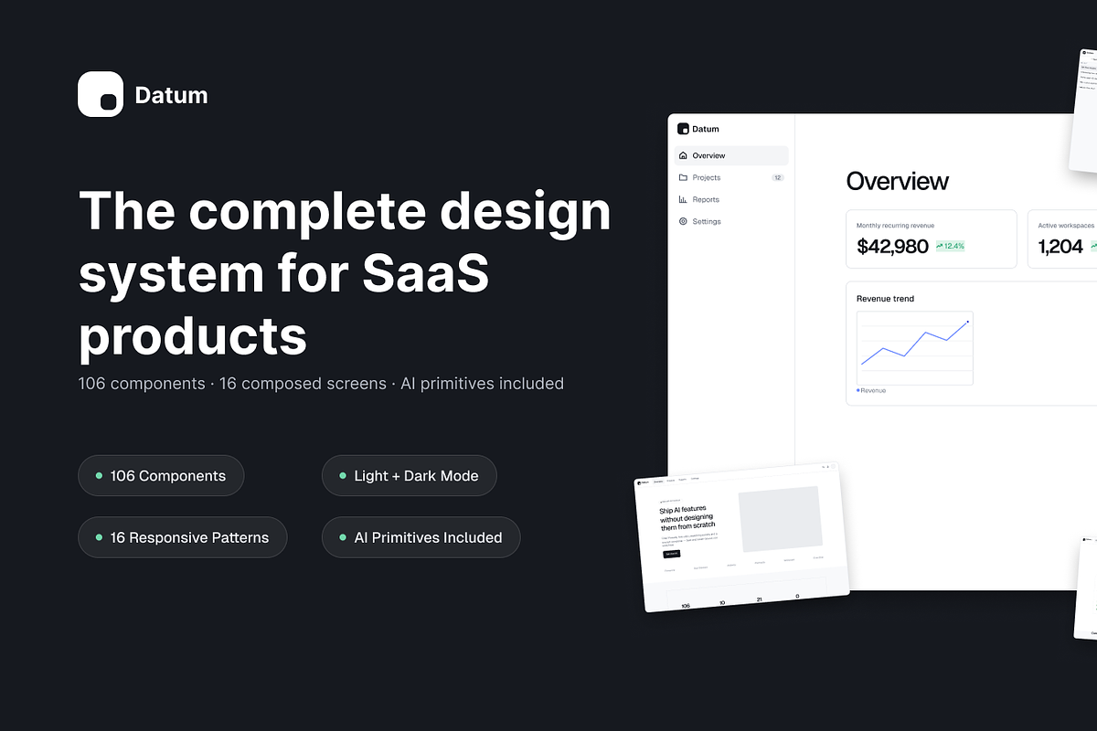 Datum — Design System, an UI Kit Template by DesignWise (Photo 1 of 7)