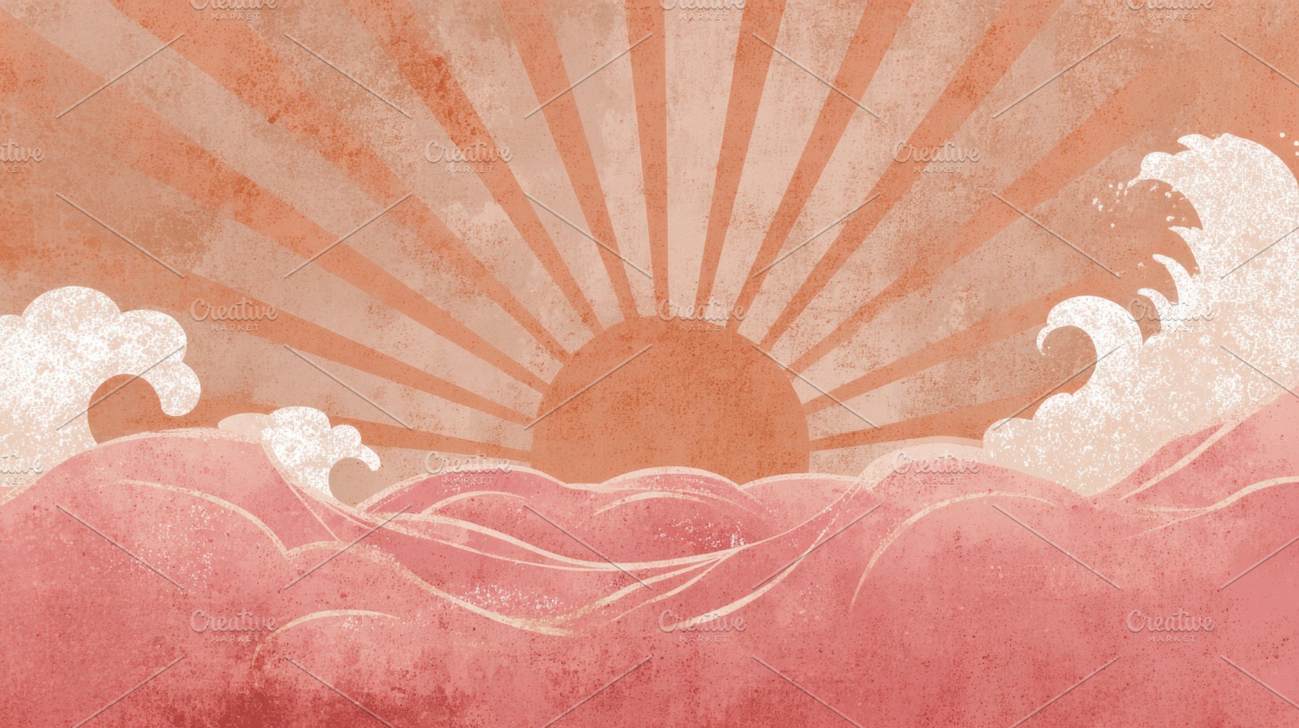 Vibrant waves, sunset glow, a Photo by Beautiful things