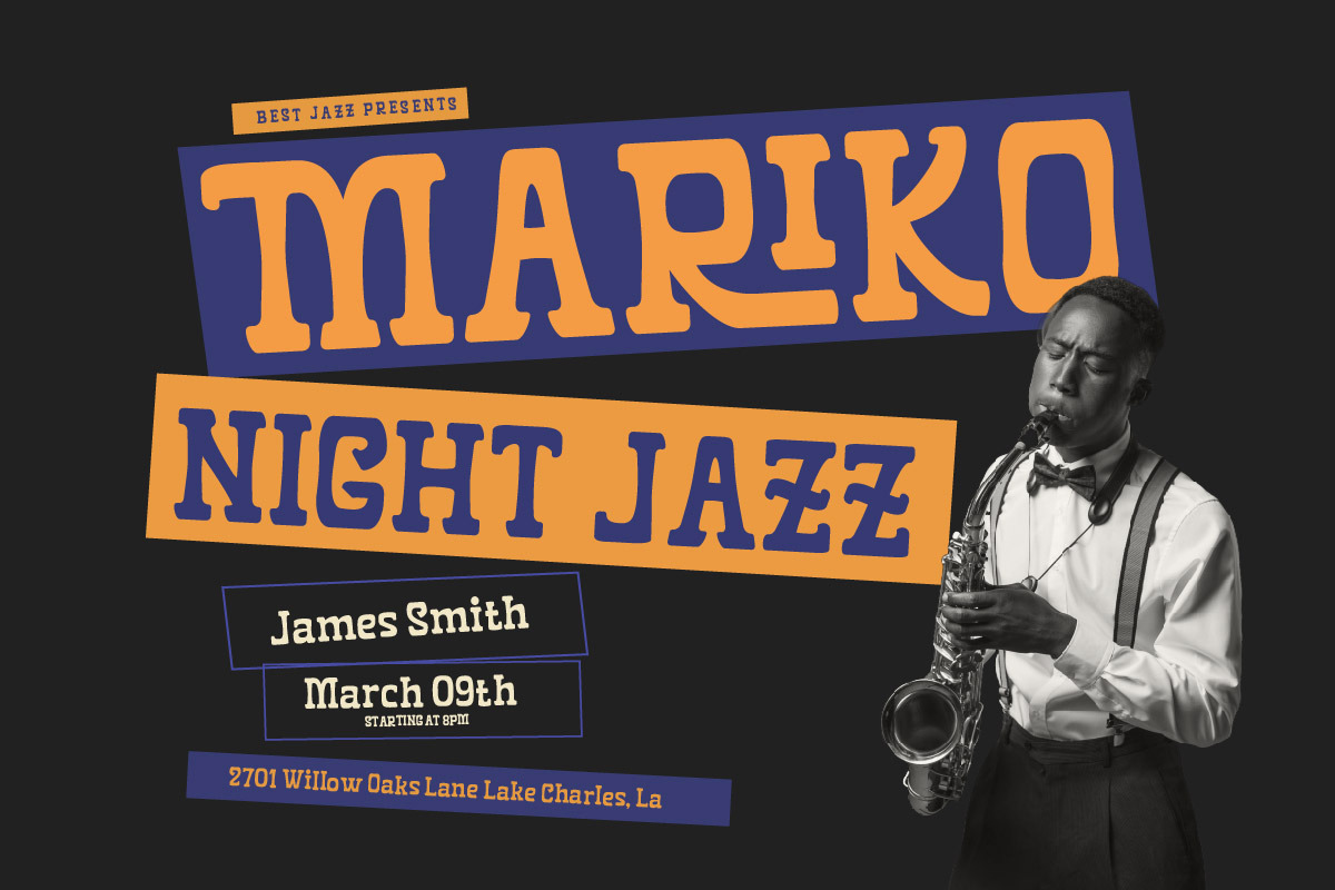 Zewkila - Retro Display Font, a Sans Serif Font by twinstd (Photo 2 of 10)