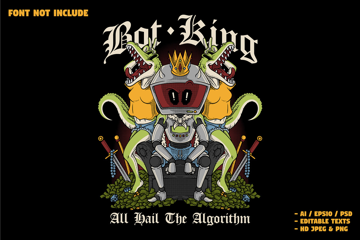 Robot King with Crocodile Girls, a Branding & Logo Template by Judsart (Photo 1 of 3)