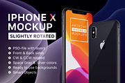 iPhone X Mockup - Slightly Rotated, an iPhone Mockup by Mockups & Illustrations (Thumbnail 1 of 13)