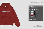 Double slide zip hoodie mockup, a Hoody Mockup by Voyage Studio (Thumbnail 3 of 3)
