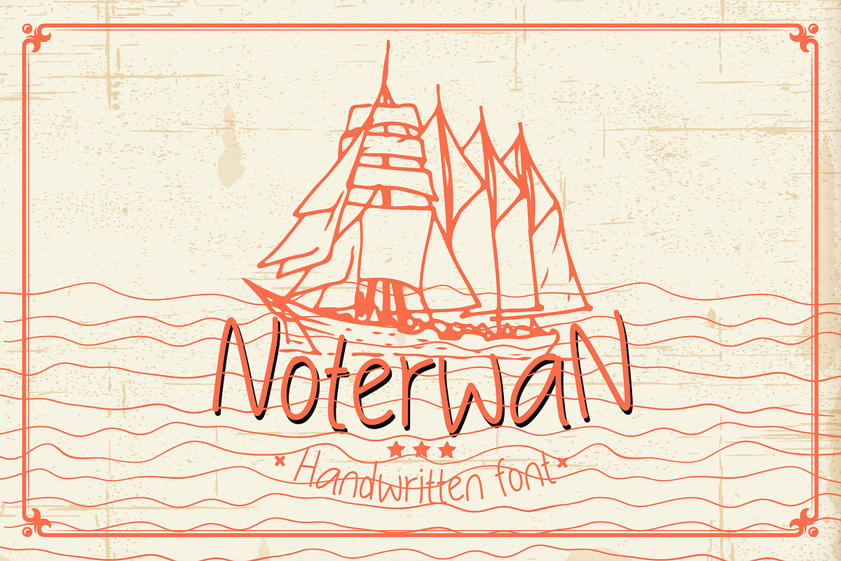 Noterwan A Handwritten Font, a Handwritten Font by Tera Asset Garage (Photo 1 of 6)