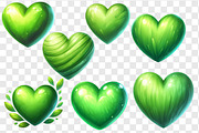 Green hearts PNG clipart set, an Object Graphic by LoLoArt (Thumbnail 2 of 3)