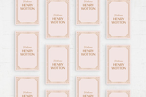 Pink Art Deco Wedding Stationery