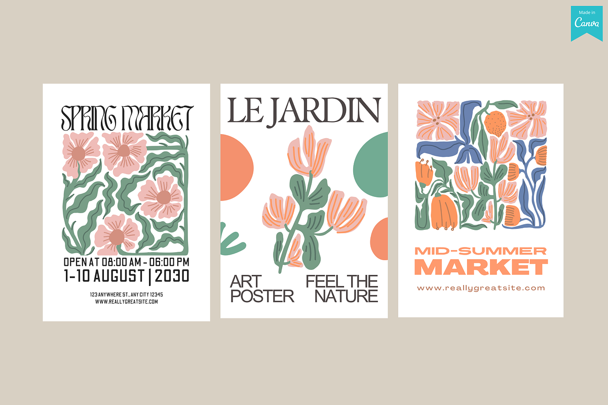 Naive Flowers: Patterns & Posters, a Pattern Graphic by PixelAesthetic (Photo 8 of 8)