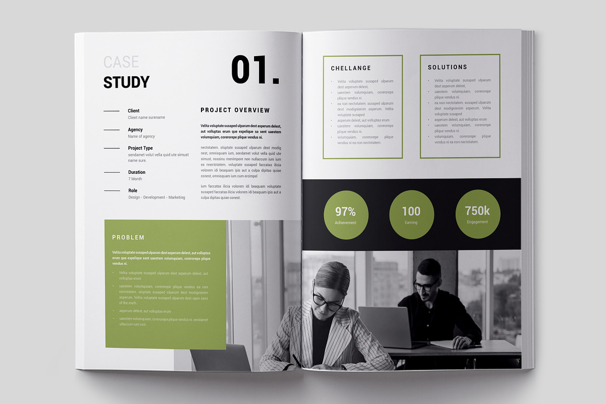 Multipurpose Case Study Template, a Brochure Template by Niofix (Photo 3 of 9)