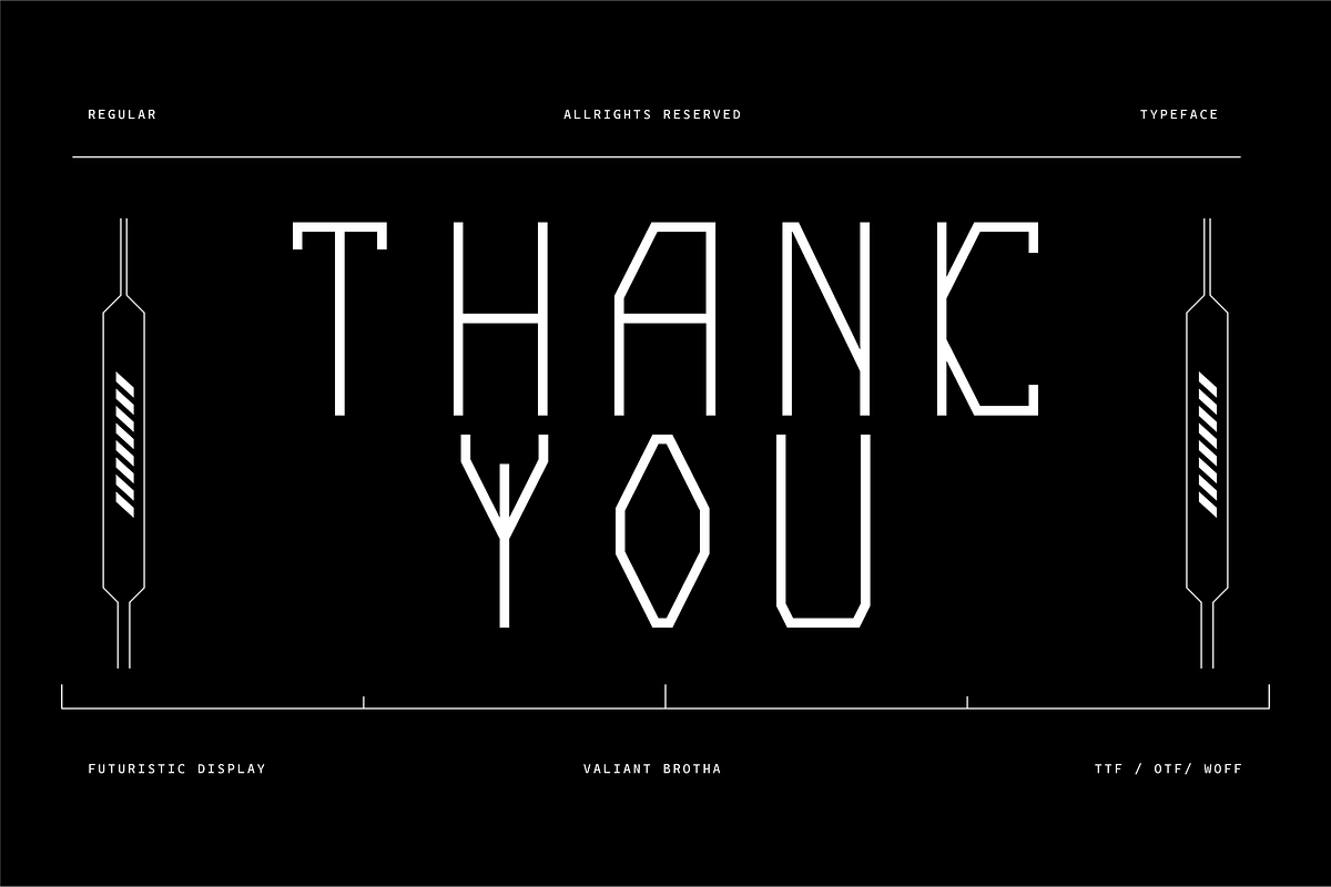 VB Skyfulz - Futuristic Display Font, a Serif Font by VALIANTBROTHA (Photo 11 of 11)