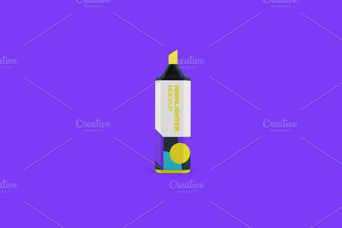 Highlighter Mockup, a Pens & Pencil Mockup by Qaleb Studio