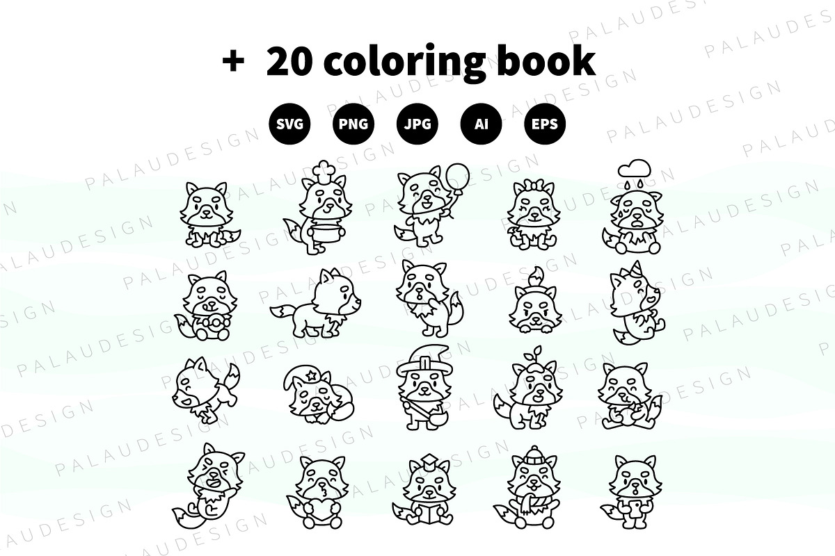 Cute Wolf Characters, an Animal Illustration by Palau (Photo 9 of 10)