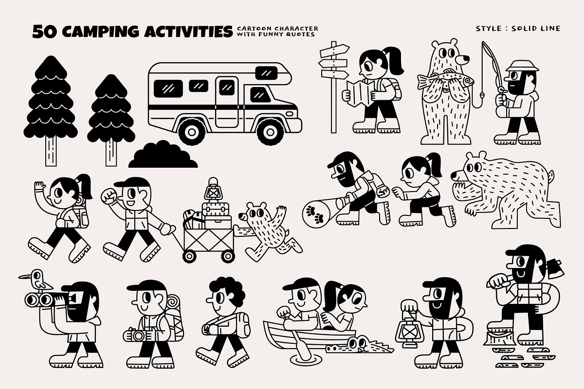 50 Camping Activities, an Illustration by monkik (Photo 14 of 21)