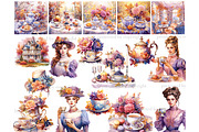 Autumn Clipart Bundle | Tea Party, a Person Illustration by GlamArtZhanna (Thumbnail 3 of 5)