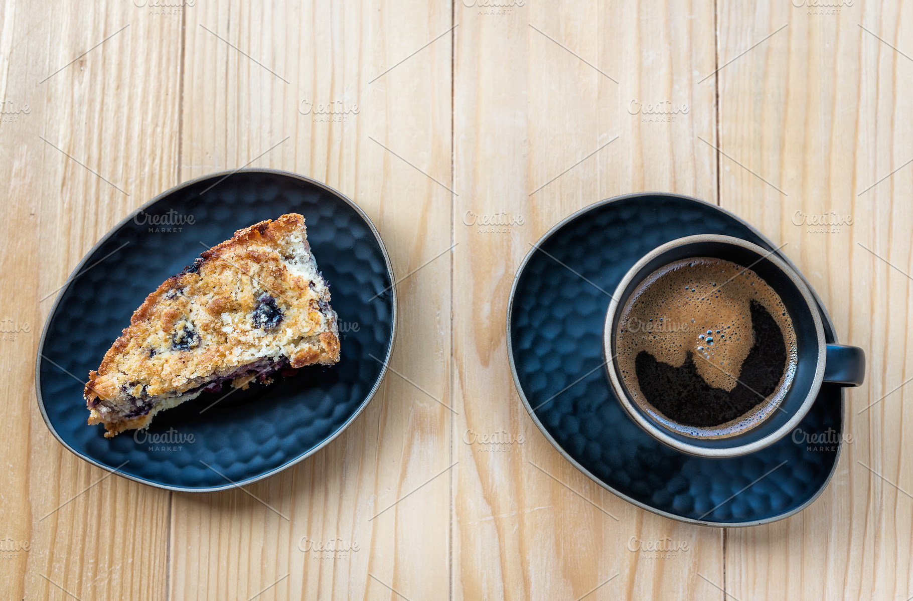 Apple Blueberry Pie and Coffee, a Background Photo by wr7 Media