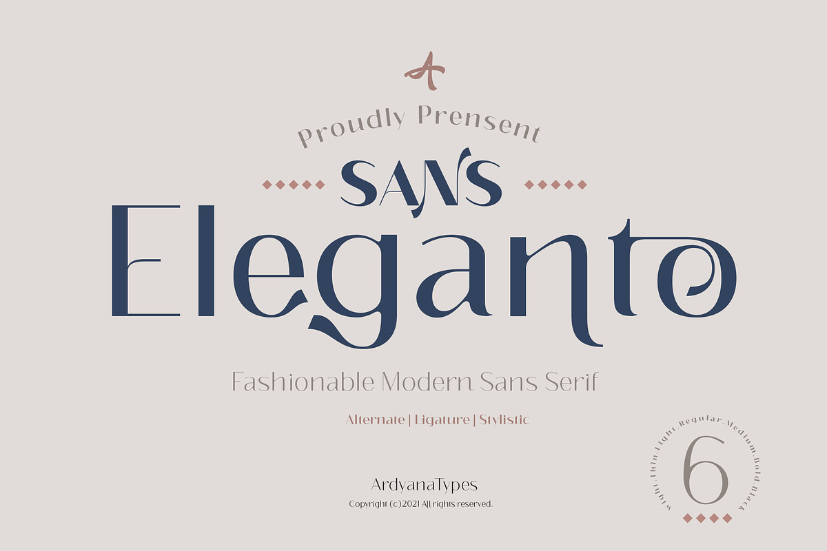 Eleganto Sans, a Sans Serif Font by Ardyanatypes (Photo 1 of 12)