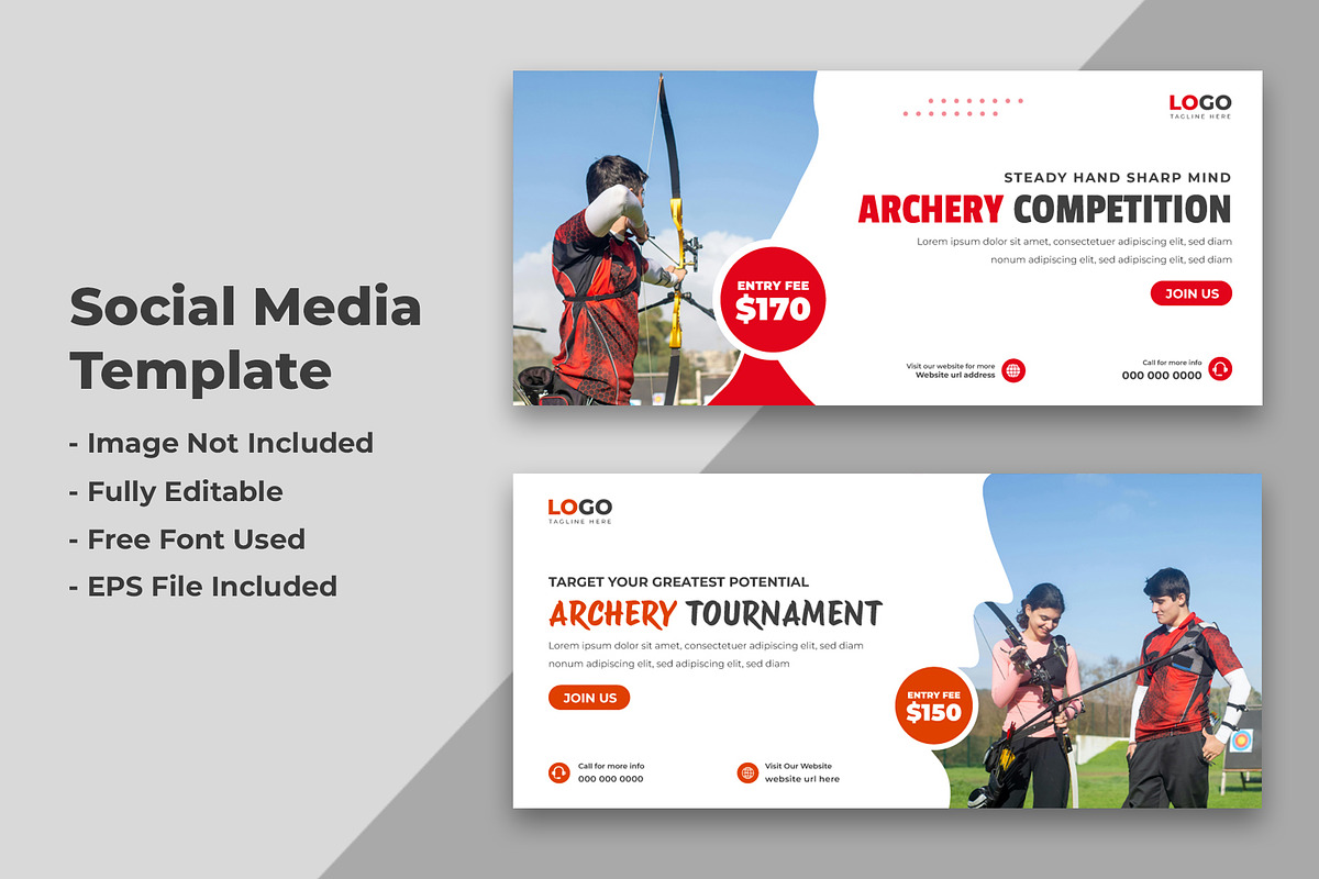 Archery Competition Social Media, a Social Media Template by nandinigraphics (Photo 1 of 2)