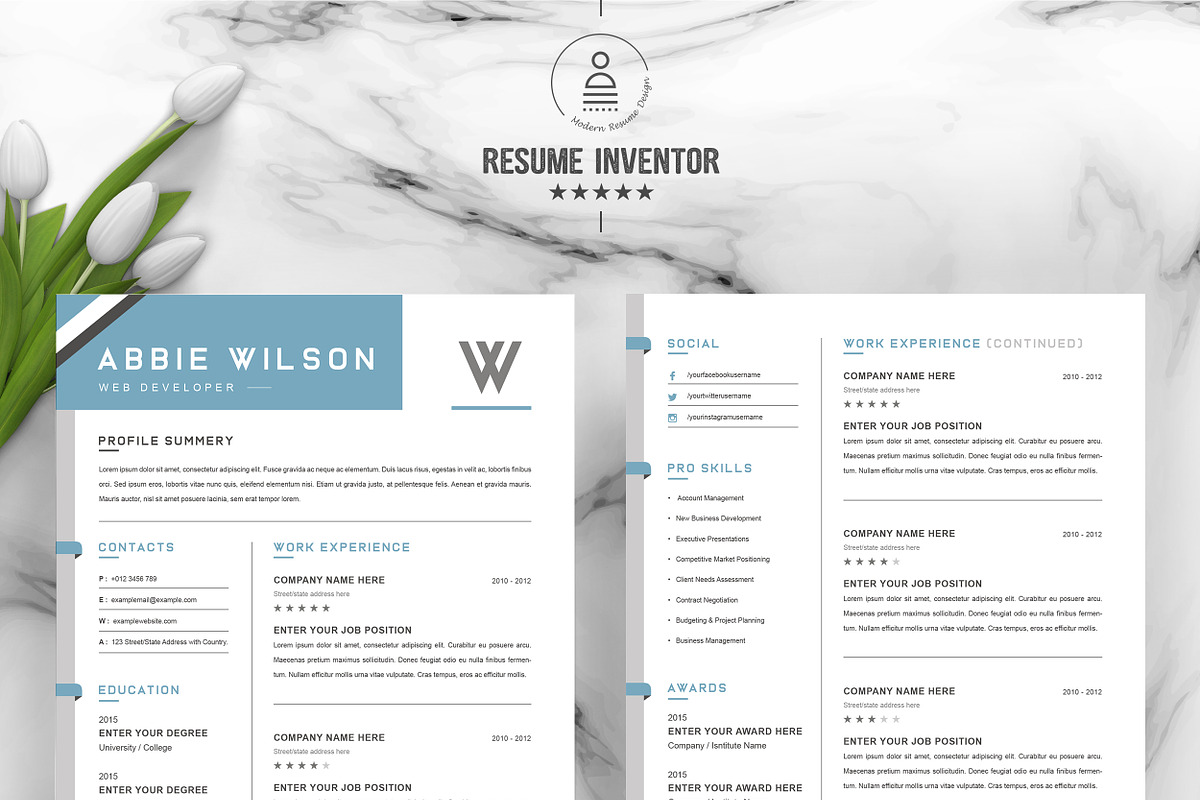 JOB WINNING RESUME - 50 TEMPLATES, a Resume Template by ResumeInventor (Photo 105 of 184)