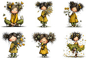 Whimsical Spring Girl Clipart, an Illustration by CraftArtStudio (Thumbnail 6 of 6)