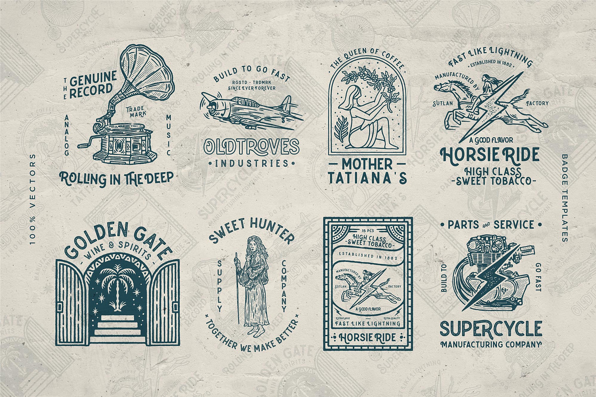 8 Random Badges Designs Template, a Branding & Logo Template by Wortfice (Photo 3 of 8)