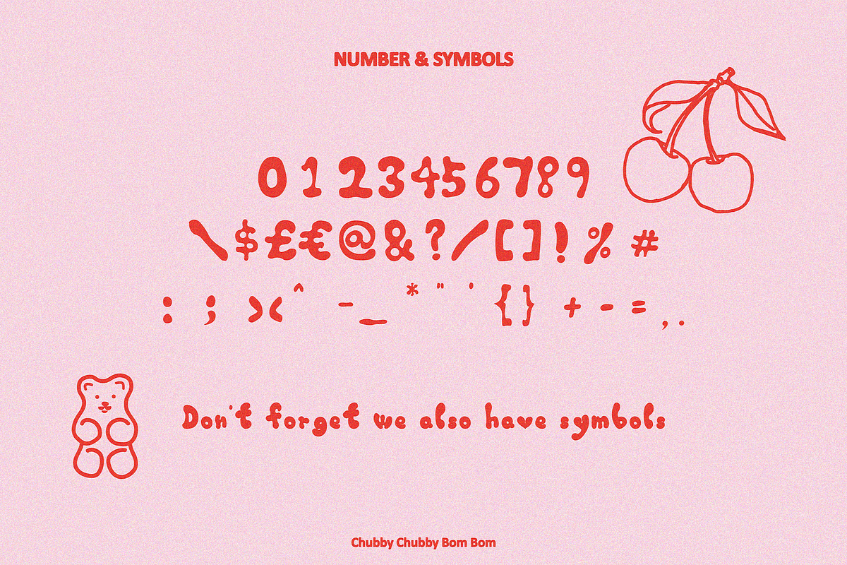 ChubbyChubby BomBom: Hand drawn font, a Font by Chun (Photo 3 of 9)
