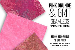 Pink Grunge & Grit Seamless Textures
