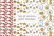 Set of patterns about breakfast, a Pattern Graphic by Lyolya Profitrolya (Thumbnail 1 of 5)