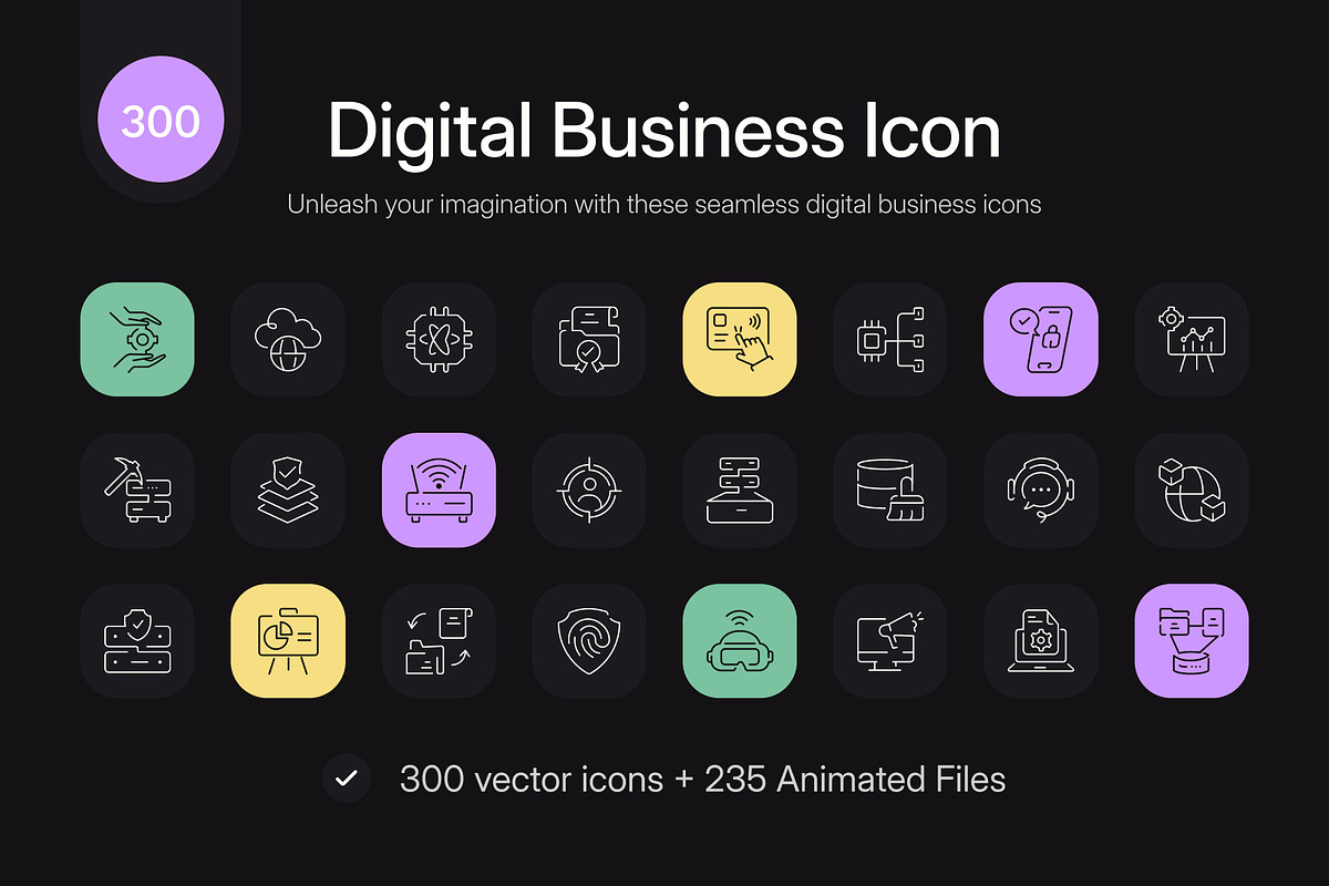 Digital Business Icons Bundle, an Outline Icon by Prosymbols (Photo 2 of 11)