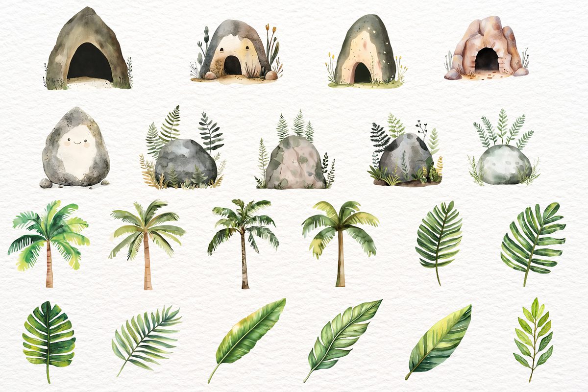 Cute Dinosaur Watercolor Cliparts, an Animal Illustration by SugarCloudStudioArt (Photo 6 of 6)