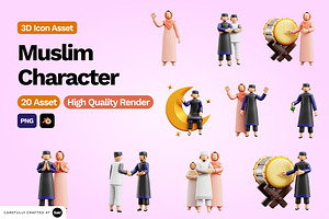 3D Muslim Character Illustration