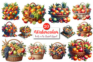 Fruits in the Basket Clipart Bundle., a Graphic by CitraGraphics