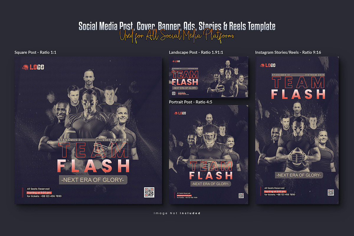 Football Sport Event Social Media, a Social Media Template by Creative_View (Photo 4 of 8)