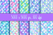 Mermaid Fish Skin Seamless Patterns, a Pattern Graphic by RabbitAndPencil (Thumbnail 3 of 5)