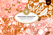 Pink Foral Pattern Set 2, a Graphic by thimori (Thumbnail 1 of 6)