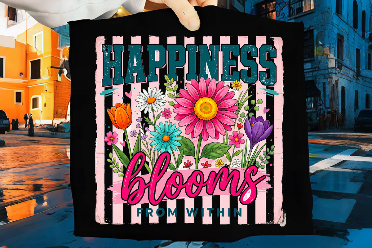 Positive Boho Floral Quote PNG, an Illustration by CreationArt (Photo 9 of 9)