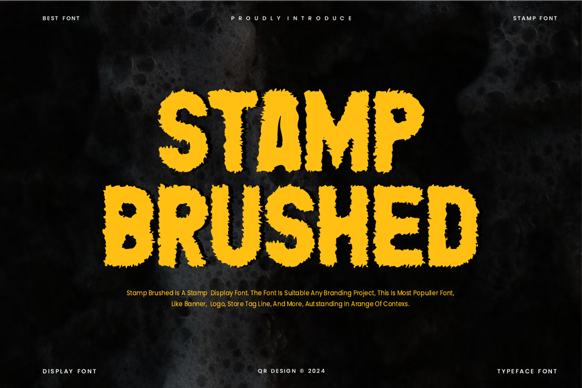 Stamp Brushed Font, a Sans Serif Font by QR Design Studio (Photo 1 of 6)