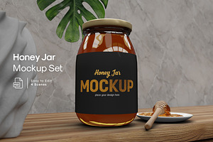 Honey Jar Label Mockup Set
