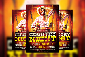 Western Country Night Flyer Template