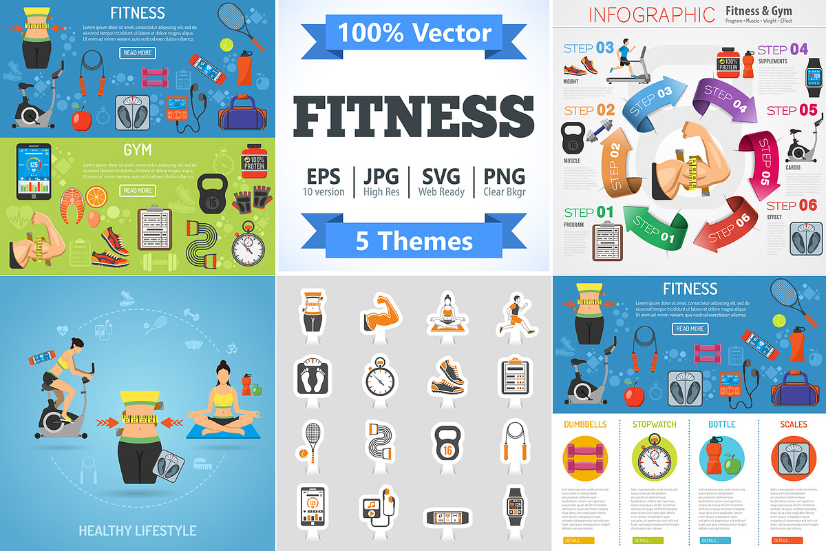 Fitness and Gym Themes, a Food Illustration by TAlex (Photo 1 of 7)