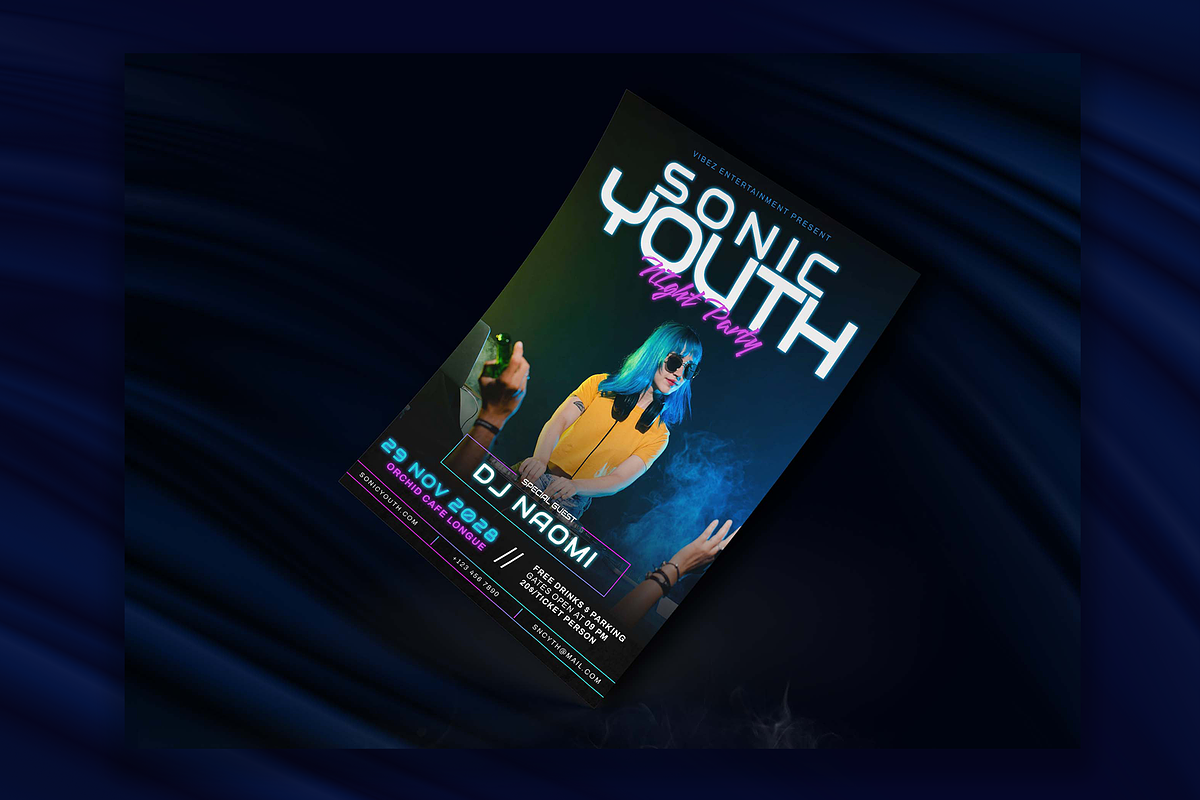 SONIC - DJ Event Flyer Templates, a Flyer Template by Inviline.co (Photo 6 of 7)