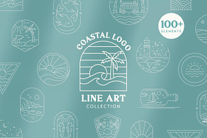 Coastal Line Art Logo Bundle