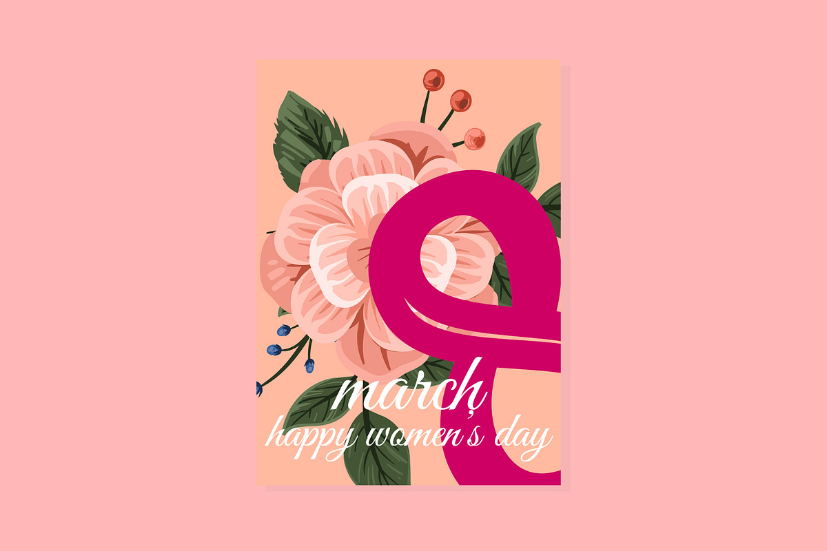 happy women's day cards set, a Card Template by designbydi (Photo 6 of 9)