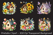 Spring bird house clipart, an Illustration by RobertsArt (Thumbnail 2 of 7)