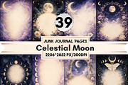39 Celestial Moon Journal Pages, a Background Graphic by LA Design (Thumbnail 1 of 10)