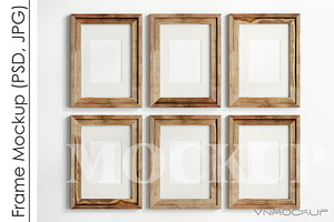 Gallery Wall Mockup PSD JPG, a Print Template by VNmockup