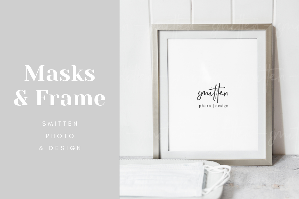 Frame and masks mockup featuring stock photography, styled stock photography, a Beauty & Fashion Photo by Smitten Photo & Design (Photo 1 of 2)