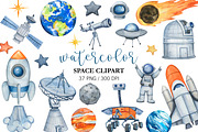 Watercolor Space Clipart PNG Boy, a Technology Illustration by PatternPalette (Thumbnail 1 of 5)