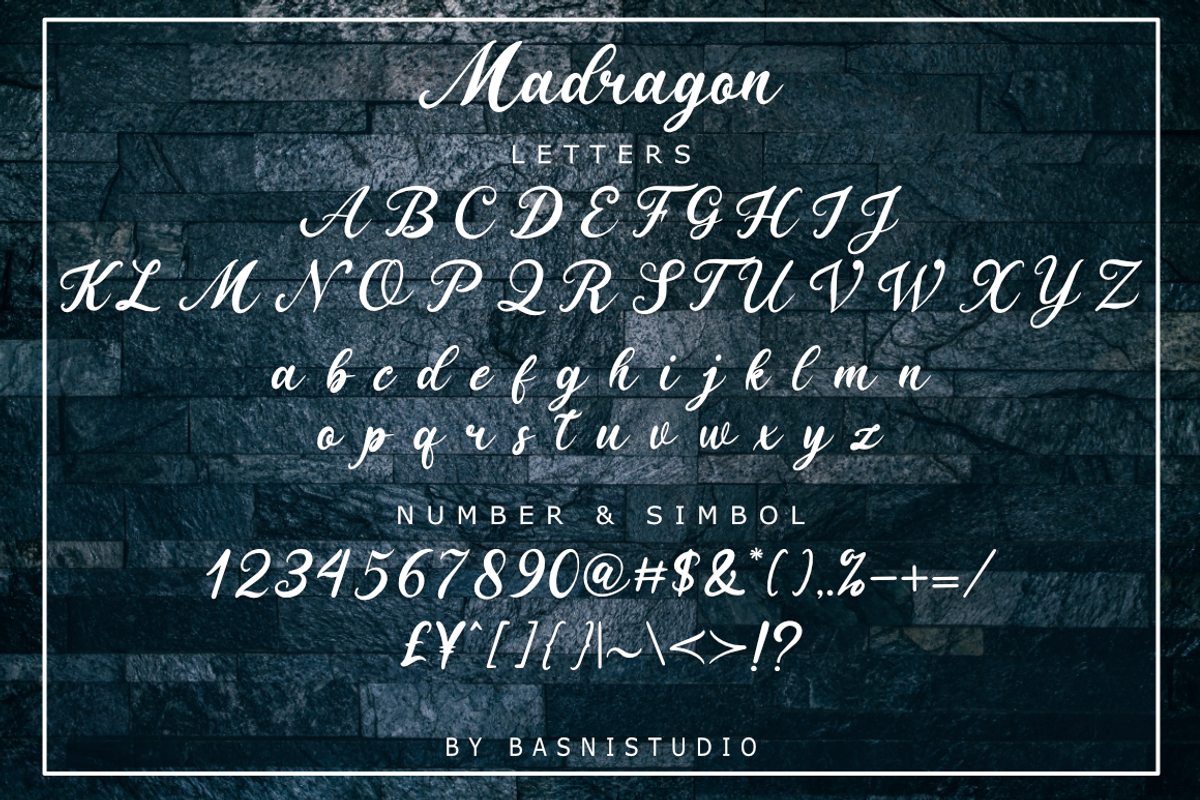 Madragon Modern Calligraphy Font, a Script Font by Basnistudio (Photo 2 of 6)