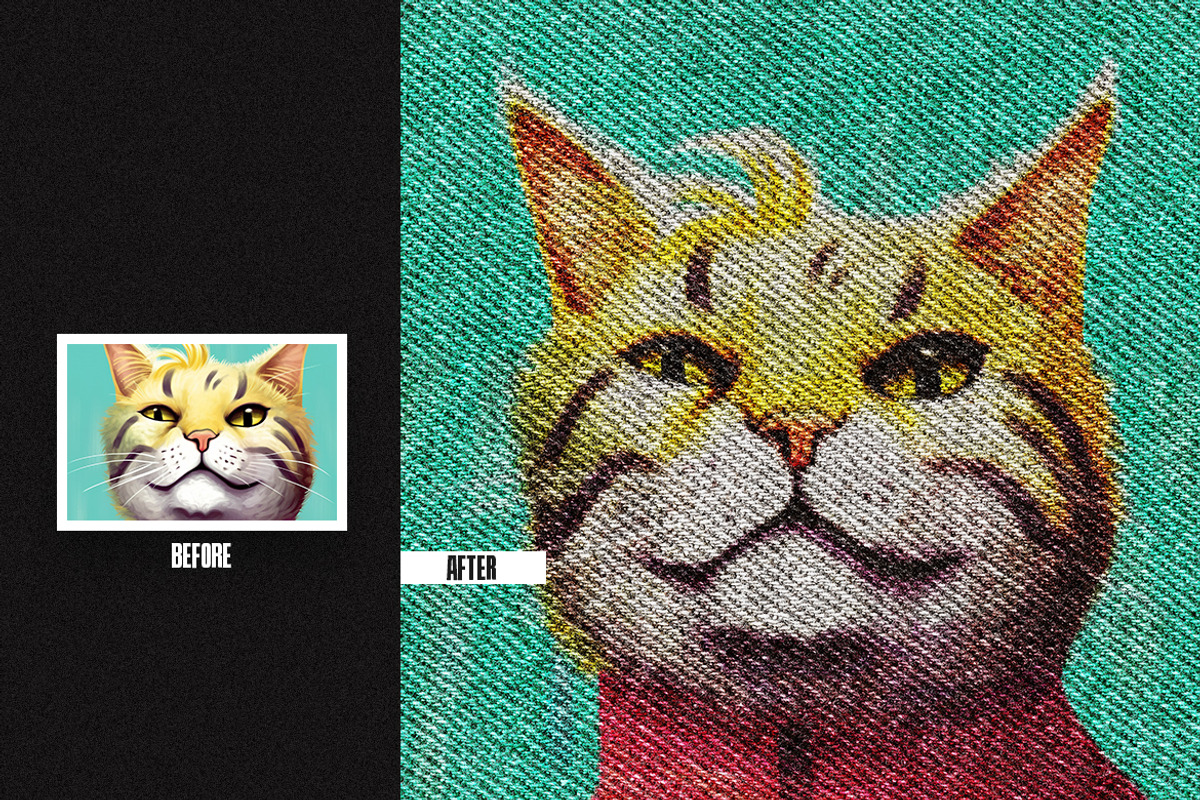Knitted Fabric Square, Poster Effect, a Layer Style Add-On by iDoodle Studio (Photo 3 of 4)